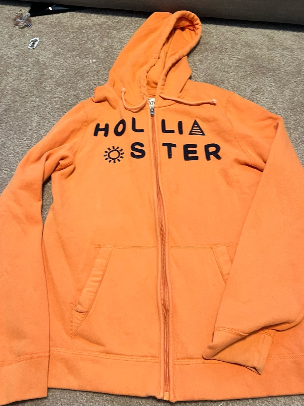 Vintage Hollister Orange Hooded Zip Sweatshirt